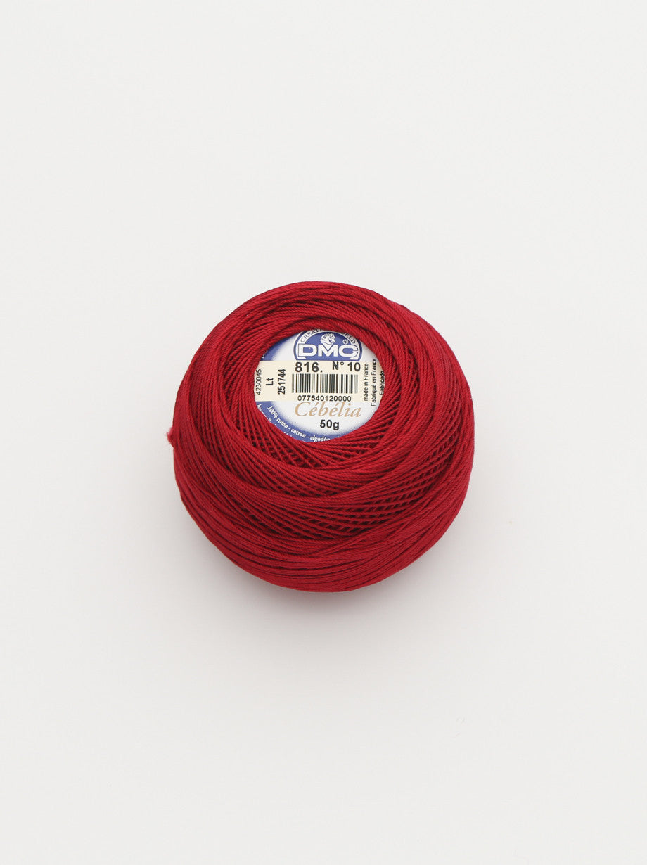 !Cebelia Crochet Thread Size 10 - Simply Red (Color #666) - FULL BAG SALE  (10 Skeins)