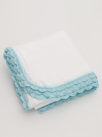 Ammee's Heirloom Crochet Blanket - Christening White/Mint