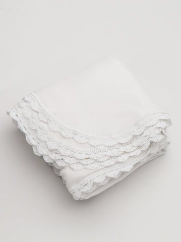 Ammee's Heirloom Crochet Blanket - Christening White/White