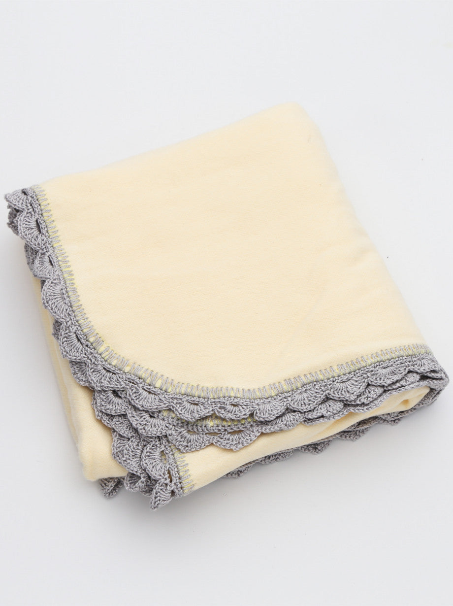 Ammee's Heirloom Crochet Blanket - Sunny Yellow/Gray